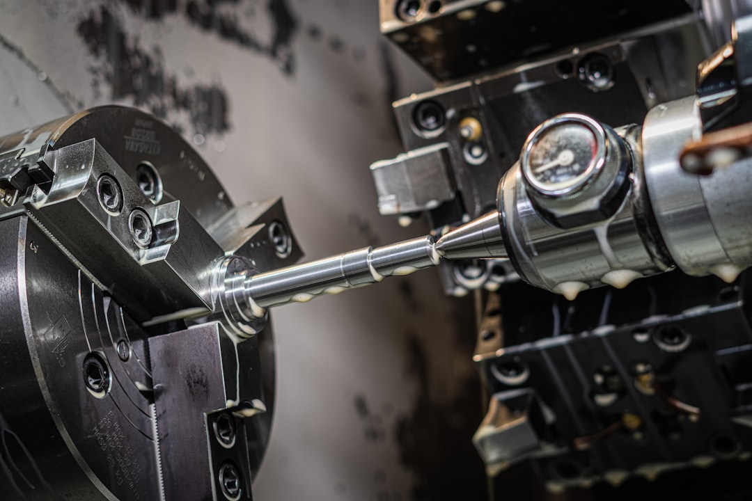 Precision shaft held in a CNC lathe